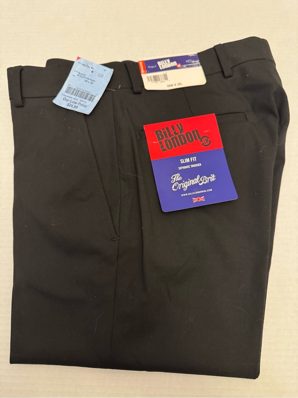 Billy London Slim Fit Men’s Dress Pants - Black
